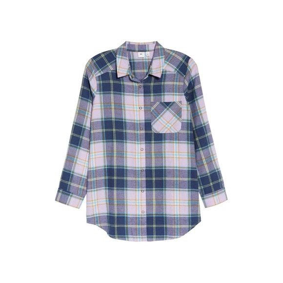 bp. Women’s Plaid Flannel Nightshirt, M - Picture 3 of 3